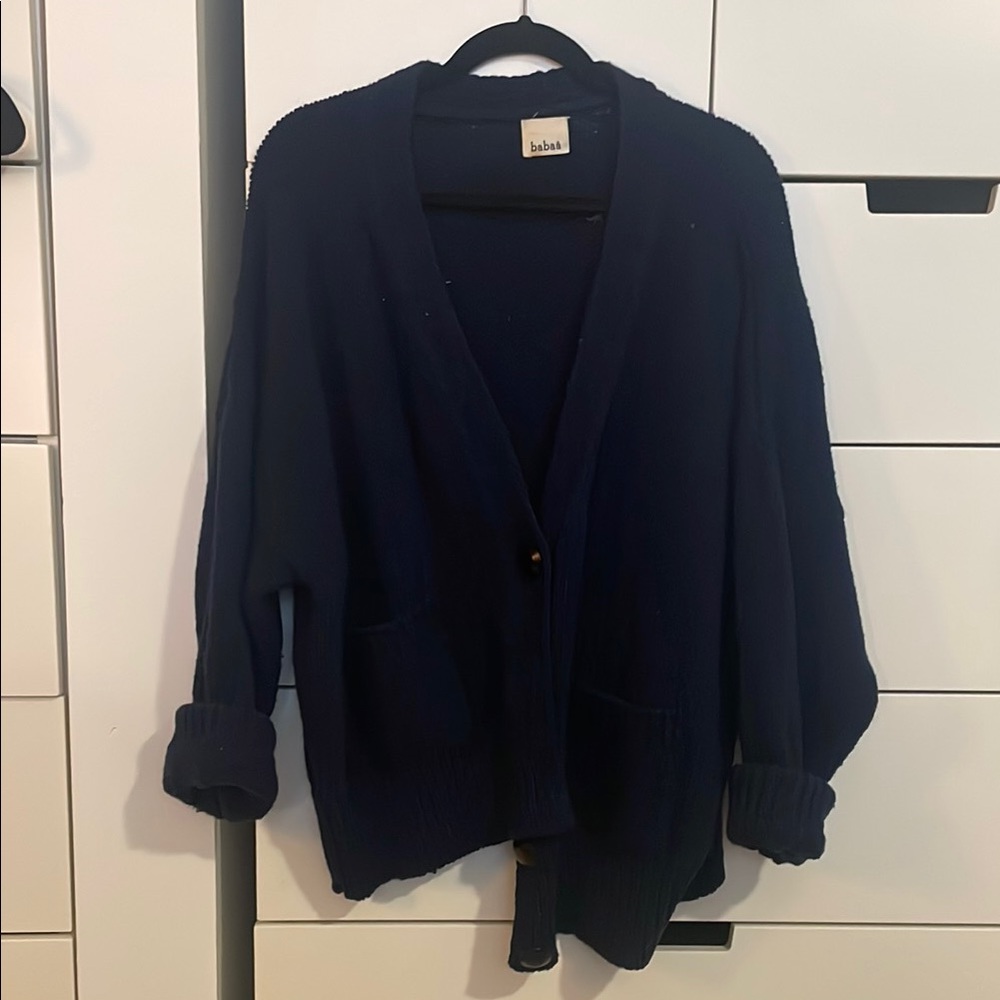 Babaa No17 Knit Cardigan in Navy